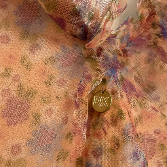 Dixie DX Collection Pink Floral Tiered Tulle Dress Size S Made In Italy NWT - Picture 11 of 12